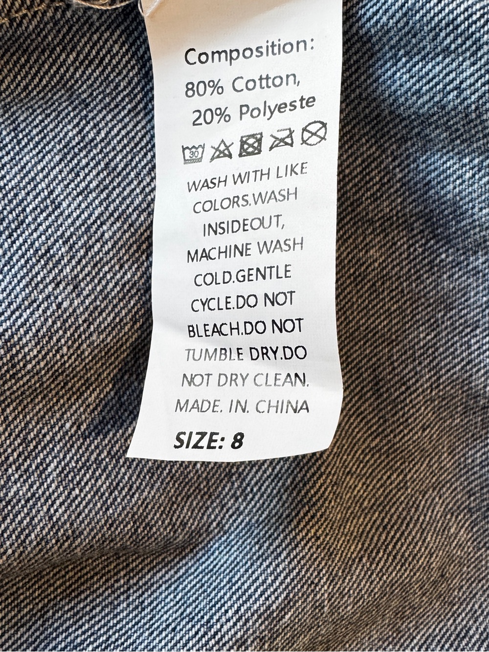 Vera Dolini Acid Wash Denim Jacket with Puff Sleeves Size 8 - Picture 6 of 6